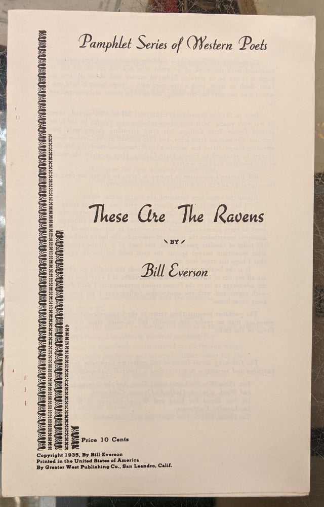 Item #10039cb These Are the Ravens. Bill Everson.