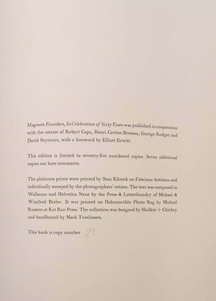 Magnum Founders: Includes seperate Capa/ Picasso print. In Celebration of 60 Years Portfolio Edition of 75 Robert Capa, Henri Cartier-Bresson, Geroge Rodge, David "Chim" Seymour;