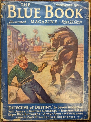 Item #1006p The Blue Book Magazine, September 1931. Donald Kennicott, Edgar Rice Burroughs