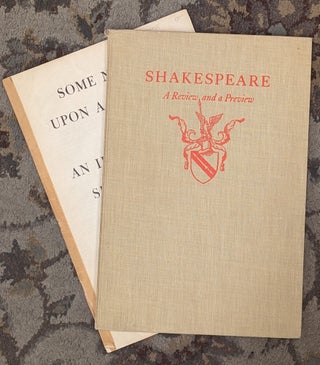 Item #101425 Shakespeare, A Review and a Preview / Some Note Upon a Project for an Illustrated...