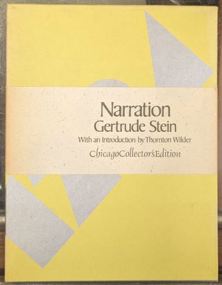 Item #101481 Narration: Four Lectures by Gertrude Stein. Gertrude Stein
