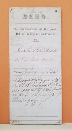 Item #101c Deed. The Commissioners of the Funded Debt of the City of San Francisco