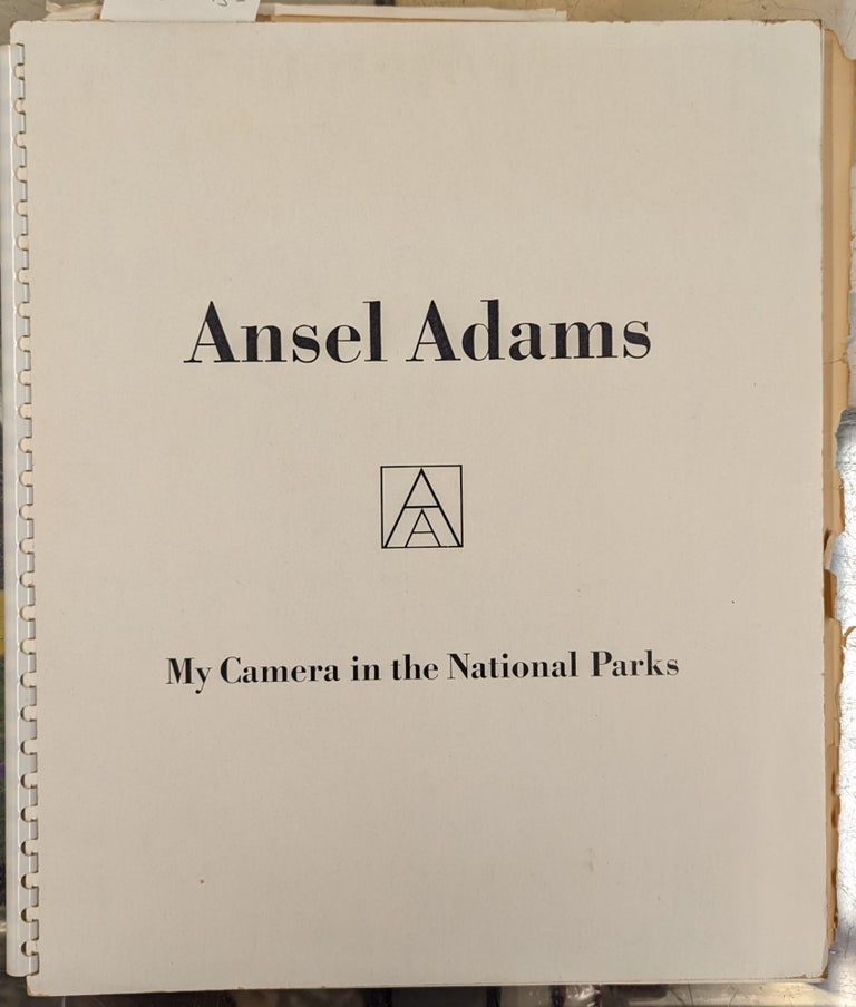 Item #102762 My Camera in the National Parks. Ansel Adams.
