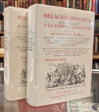 Item #102962 Relacion Historica del Viage a la America Meridional, 2 vol. Jorge Juan, Antonio de...