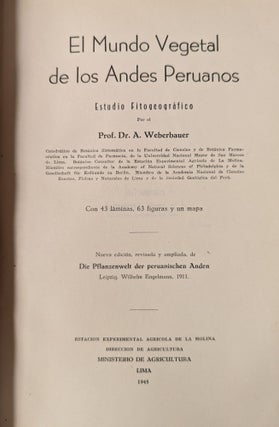 El Mundo Vegetal de los Andes Peruanos, Estudion Fitogeografico, Rev. ed.