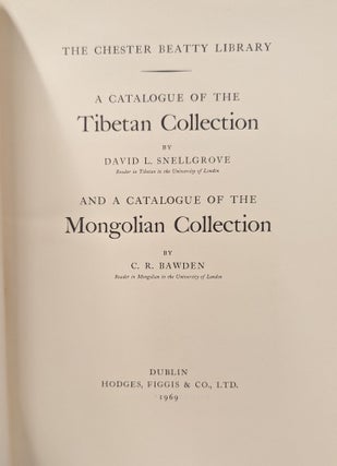 A Catalogue of the Tibetan Collection, and a Catalogue of the Mongolian Collection