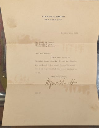 Typewritten letter to Edwin D. Peacock