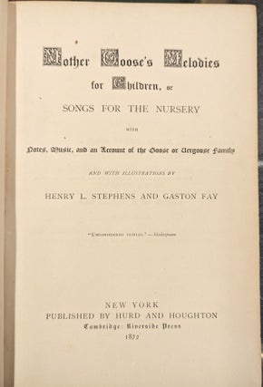 Mother Goose's Melodies for Children, or Songs for the Nursery