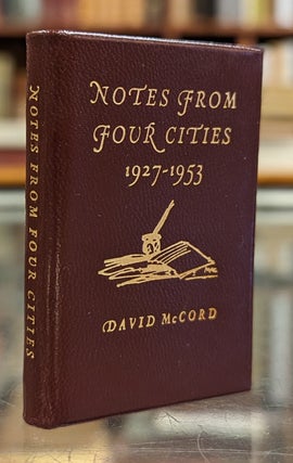 Item #104639 Notes from Four Cities 1927-1953. David McCord