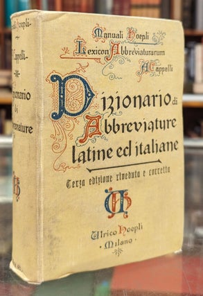 Item #104786 Dizionario di Abbreviature Latine ed Italiane (Manuali Hoepli, Lexicon...