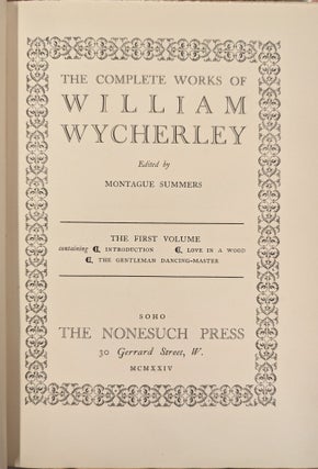 The Complete Works of William Wycherley, 4 vol.
