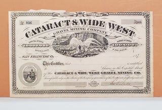 Item #104c Cataract & Wide West Gravel Mining Company Share Certificate No. 896. Cataract, Wide...