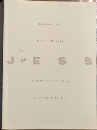 Jess: Emblems for Robert Duncan