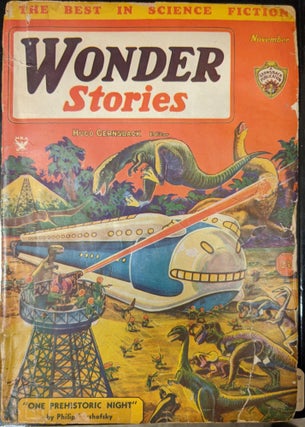 Item #1058p Wonder Stories, November 1934: One Prehistoric Night. Philip Barshovsky