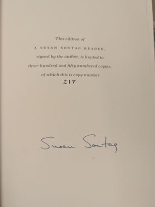 Item #105969 A Susan Sontag Reader. Susan Sontag