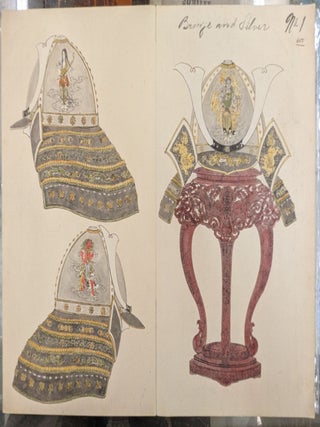 Hand Painted Meiji Era Album of Japanese Art Objects, 1892, w/a calendar reproduction of the paintings
