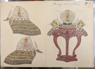Hand Painted Meiji Era Album of Japanese Art Objects, 1892, w/a calendar reproduction of the paintings