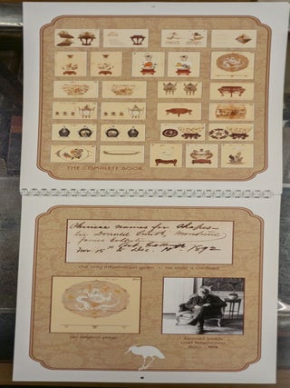 Hand Painted Meiji Era Album of Japanese Art Objects, 1892, w/a calendar reproduction of the paintings