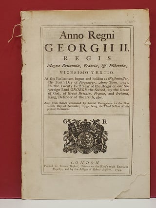 Anno Regni Georgii II Magna Britannie, Francie, and Hiberniae, Vicesimo Tertio