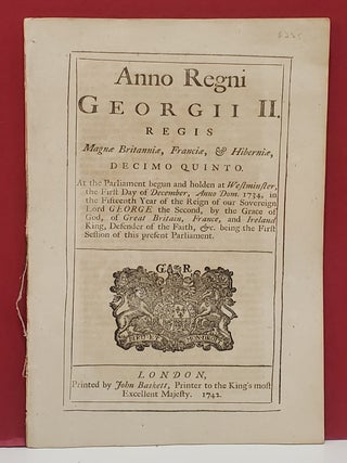 Item #107368 English Act of Parliament from the Reign of George II with Bank of England, 1742