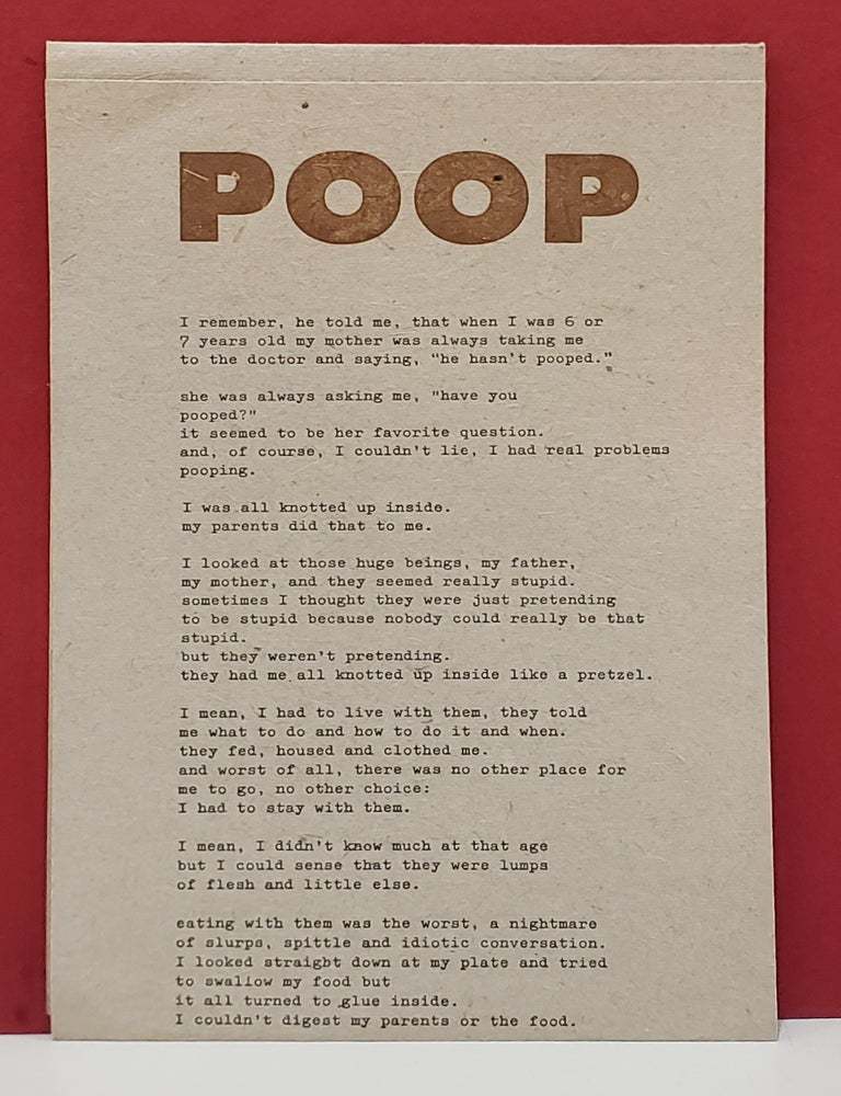 Item #107486 Poop. Charles Bukowski.
