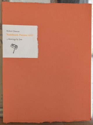 Item #109317 Notebook Poems: 1953. Robert Duncan, Jess