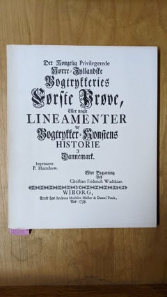 Item #1105981 Bogtrykker-Konstens Historie i Dannemark (1738). Christian Friderich Wadskiaer