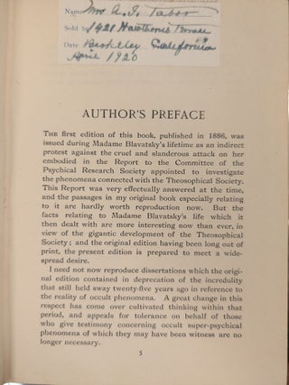 Incidents in the Life of Madame Blavatsky Compiled from Information Supplied by her Relatives and Friends.