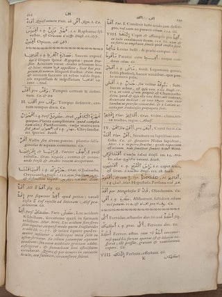 Lexicon Arabico-Latinum, contextum ex probatioribus orientis lexicographis. Accedit index Latinus copiosissimus, qui lexici Latino-Arabici. Arabic to Latin dictionary 1653