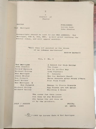 C, A Journal of Poetry, July 1963