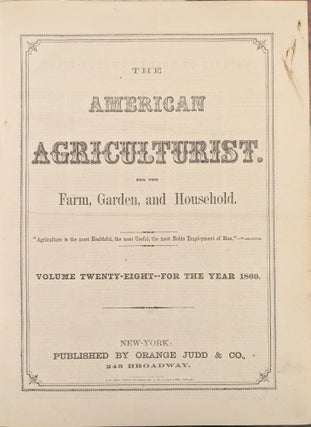 The American Agriculturist: For the Farm, Garden, and Household, vol. 28