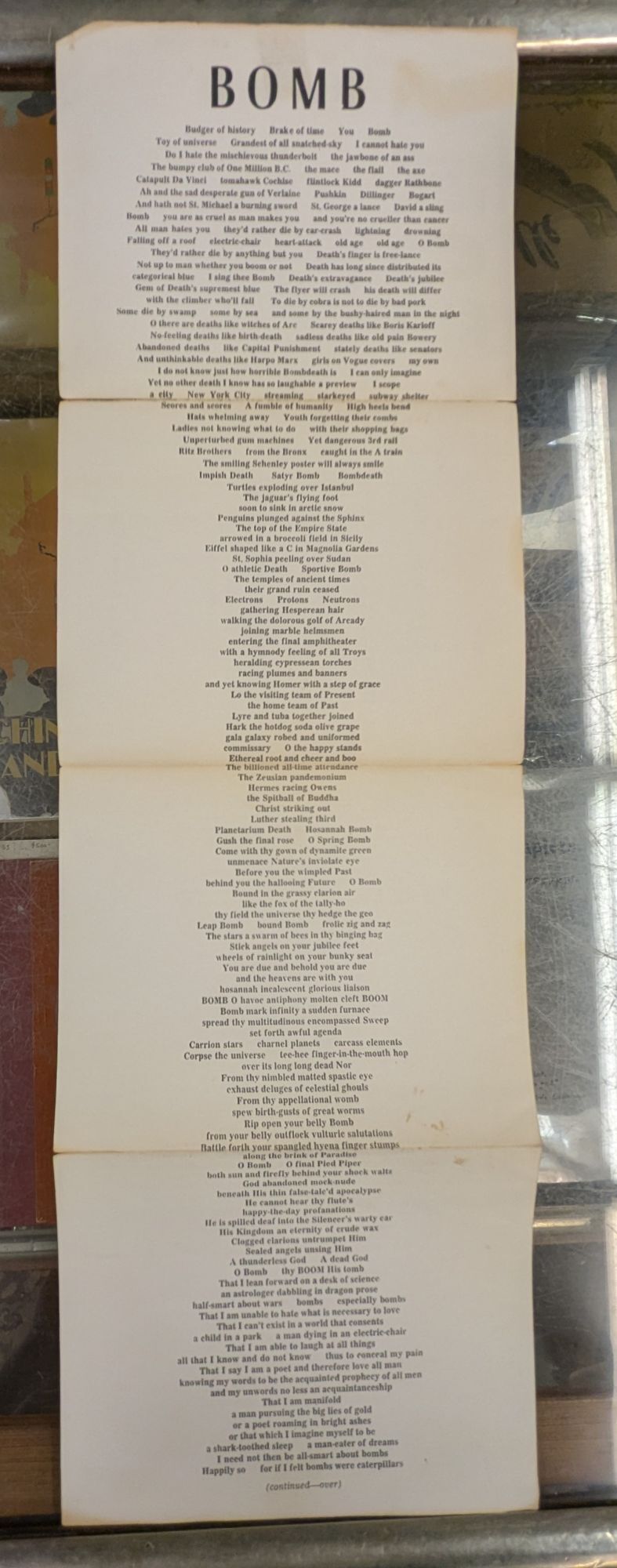 Bomb | Gregory Corso