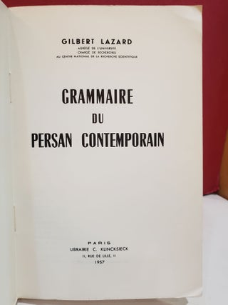 Grammaire du Persan Contemporain