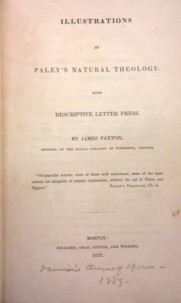 Illustrations of Paley's Natural Theology, with Descriptive Letter Press