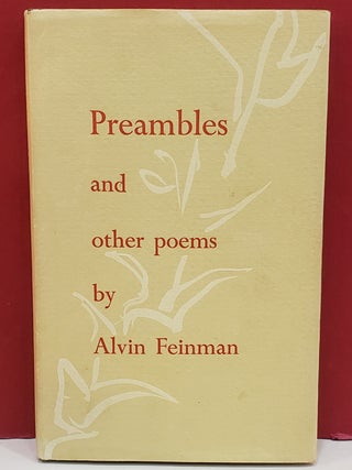 Item #1143969 Preambles and Other Poems. Alvin Feinman