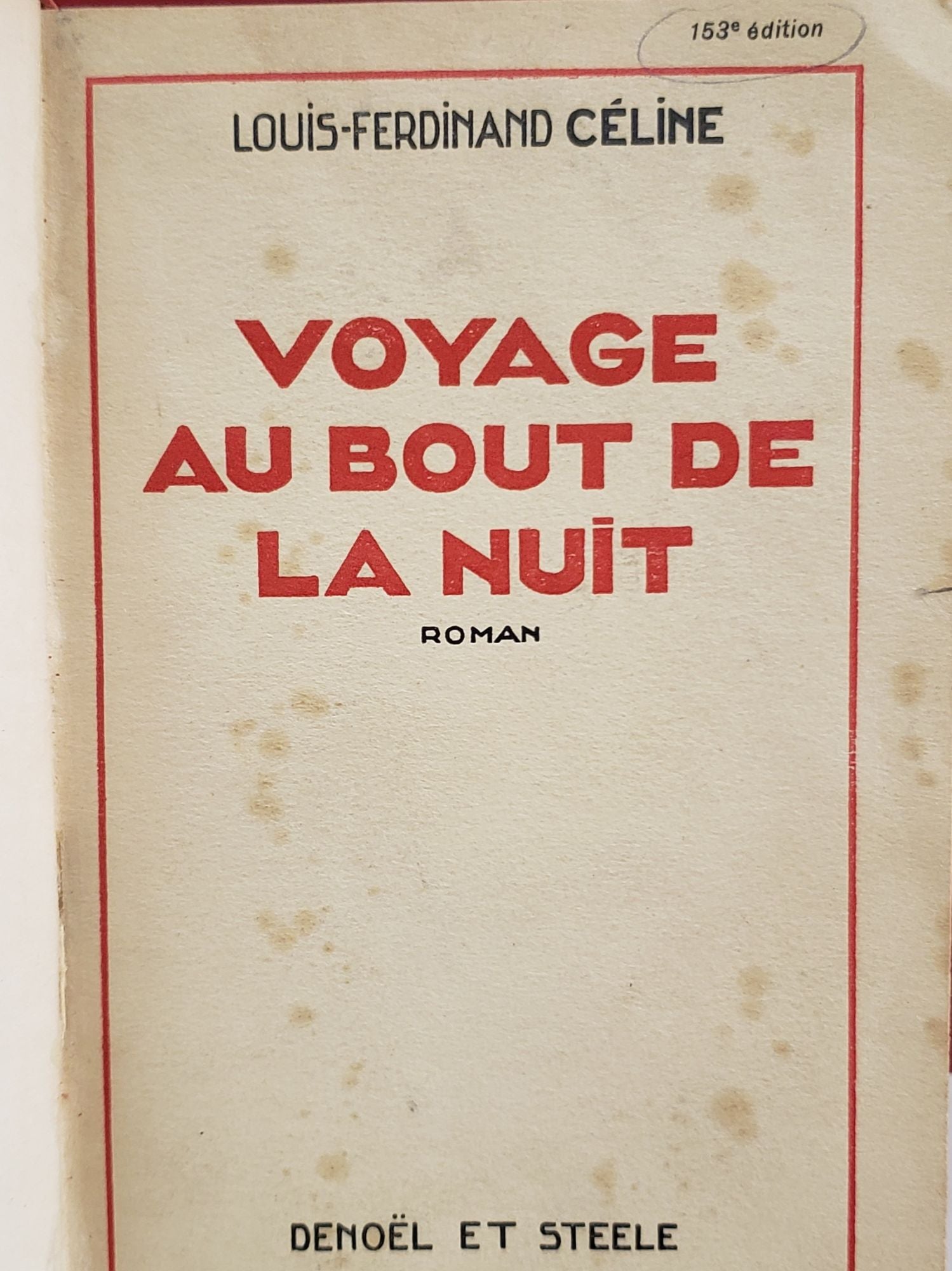 LOUIS FERDINAND CELINE Voyage Au Bout De La Nuit 1932 EUR 200,00