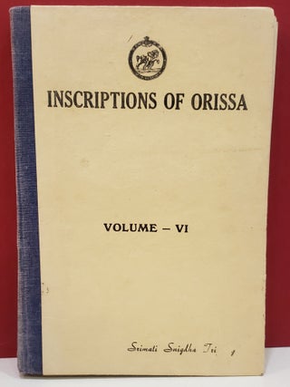 Item #1145162 Inscriptions of Orissa Volume VI. Stimati Snigdha Tripathy