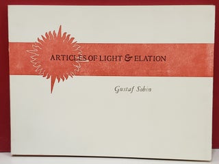 Item #1146945 Articles of Light & Elation. Gustaf Sobin