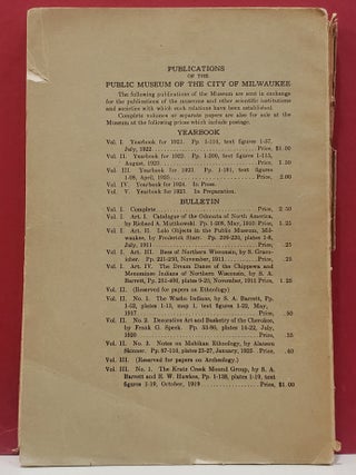 Bulletin of the Public Museum of the City of Milwaukee: Ethnology of the Ioway Indians