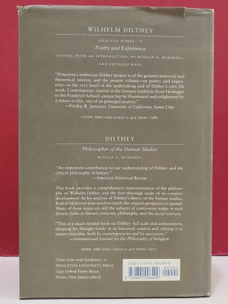 Wilhelm Dilthey: Selected Works, Vol. IV: Hermeneutics and the Study of History