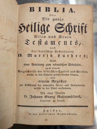 Biblia: ober die ganze heilige schriff alten und neuen testaments nach der deutschen uesberselzung