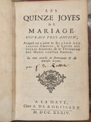 Les Quinze Joyes de Mariage ouvrage tre's ancien