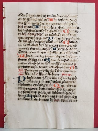 Medieval Liturgy Manuscript Leaf on Vellum