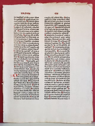 Medieval Handpainted Incunable Leaf from the Vulage Latin Bible