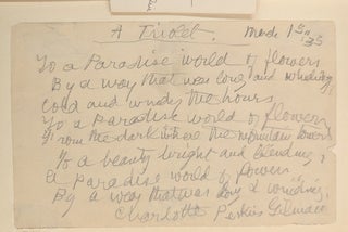 The Living of Charlotte Perkins Gilman, An Autobiography w/handwritten poem