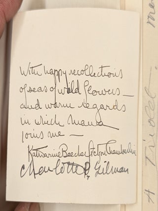 The Living of Charlotte Perkins Gilman, An Autobiography w/handwritten poem