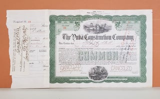 Item #117c Yuba Construction Company Share Certificate No. 33. Yuba Construction Company