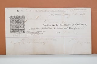 Item #119c A. L. Bancroft & Company Receipt. A. L. Bancroft, Company