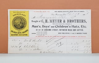 Item #133c C. H. Meyer & Brothers Receipt. C. H. Meyer, Brothers