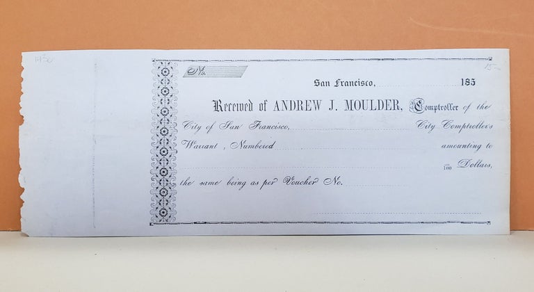 Item #143c Andrew J. Moulder Receipt. Andrew J. Moulder.